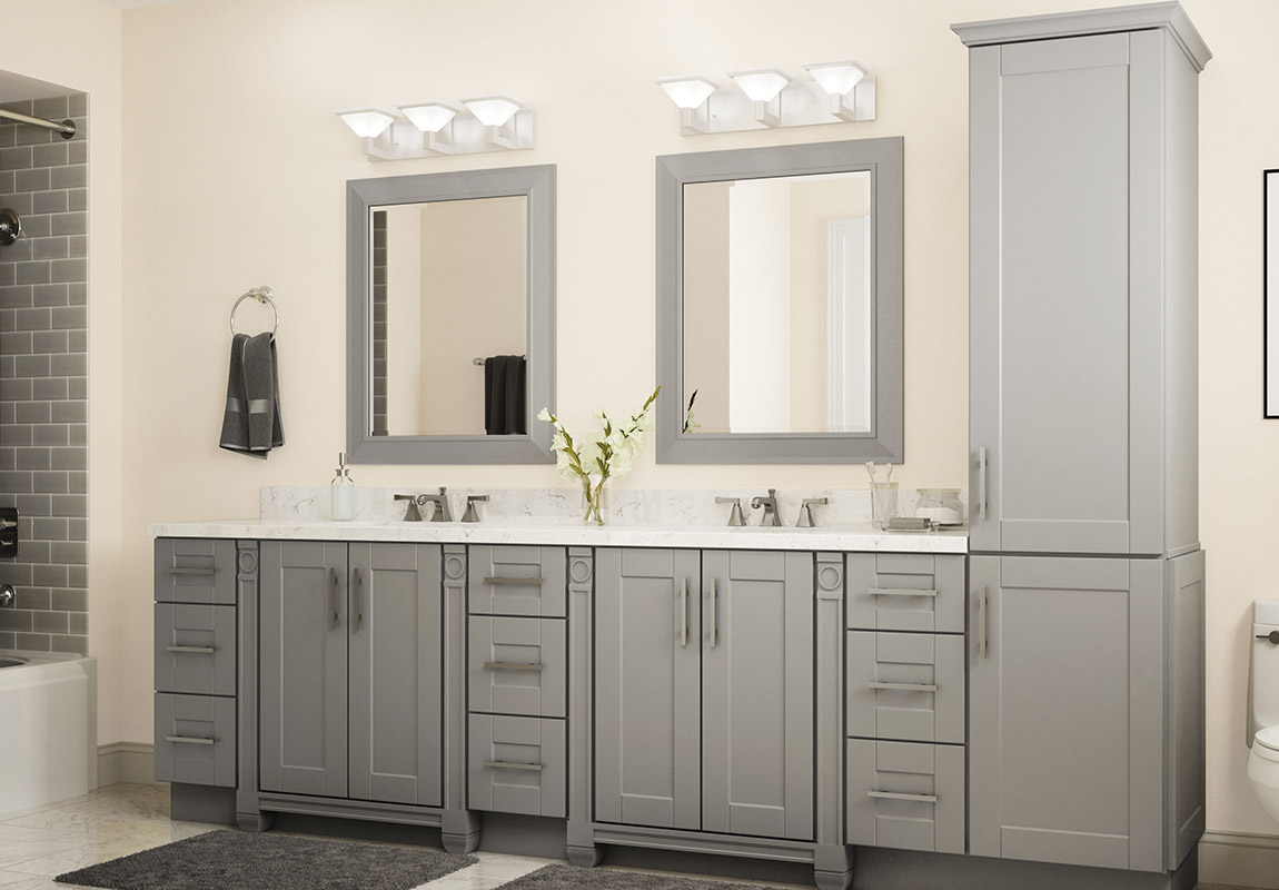 Bathroom layout with Sanabelle Gray cabinets